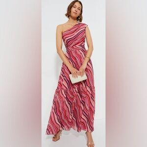 Tuckernuck Women's Sunset Stripe Cadiz Dress in Pink Swirl, Size XL